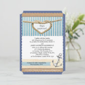 Nautical Thleding Wedding Invitation Kaart (Staand voorkant)