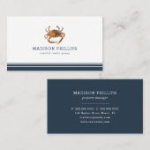 Nautical Thleed Crab Coastal Real Estate Vacties Visitekaartje (Voorkant / Achterkant)