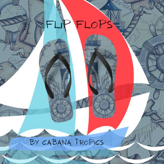 Nautical Thleed Lighthouse Blue Shades Teenslippers