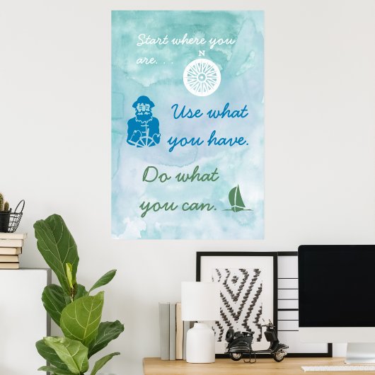 Nautical Thleed Motivation Poster (Thuiskantoor)