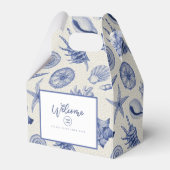 Nautical Thletic Blue Seashell Bedankdoosjes (Voorkant Zijde)