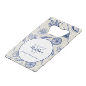 Nautical Thletic Blue Seashell Custom Creditkaart Flessenopener (Voorkant Gekanteld)