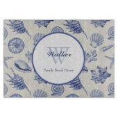 Nautical Thletic Blue Seashell Custom Cutting Boar Snijplank (Voorkant)