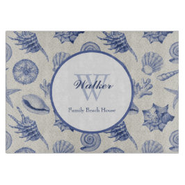 Nautical Thletic Blue Seashell Custom Cutting Boar Snijplank