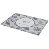 Nautical Thletic Blue Seashell Custom Cutting Boar Snijplank (Hoek)