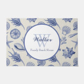 Nautical Thletic Blue Seashell Custom Deurmat (Voorkant)