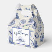 Nautical Thletic Blue Seashell Custom Favor Box Bedankdoosjes (Achterkant)
