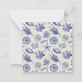 Nautical Thletic Blue Seashell Custom Note Kaart Notitiekaartje (Achterkant)