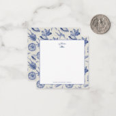 Nautical Thletic Blue Seashell Custom Note Kaart Notitiekaartje (Voorkant / Achterkant in situ)