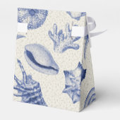 Nautical Thletic Blue Seashell Ribboned Favor Box Bedankdoosjes (Achterkant)