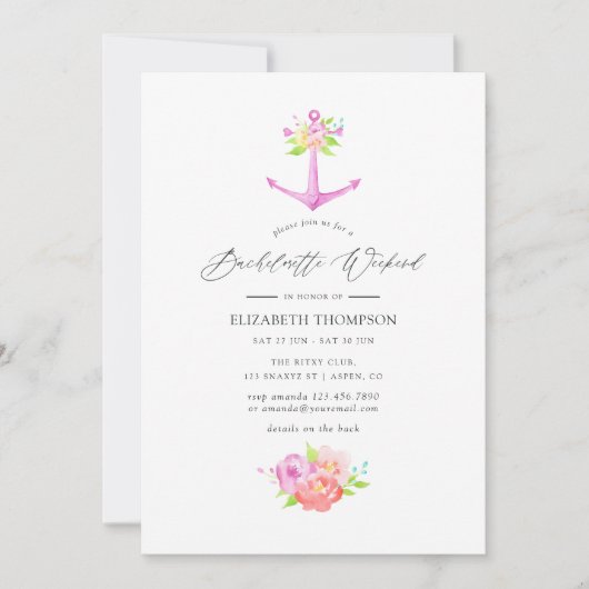 Nautical Thormal Bachelorette Weekend Kaart (Voorkant)