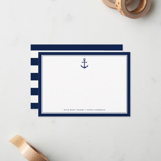 Nautical Thormed Anchor | Aangepaste briefkaart (Voorkant / Achterkant in situ)