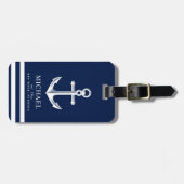 Nautical Thormed Anchor | Aangepaste naam Bagagelabel (Voorkant horizontaal)