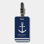 Nautical Thormed Anchor | Aangepaste naam Bagagelabel (Voorkant verticaal)