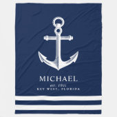 Nautical Thormed Anchor | Aangepaste naam Fleece Deken (Voorkant)