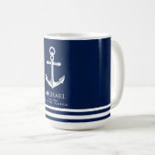 Nautical Thormed Anchor | Aangepaste naam Koffiemok (Voorkant rechts)