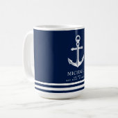 Nautical Thormed Anchor | Aangepaste naam Koffiemok (Voorkant links)