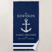 Nautical Thormed Anchor | Gezinshereniging Strandlaken (Voorkant)