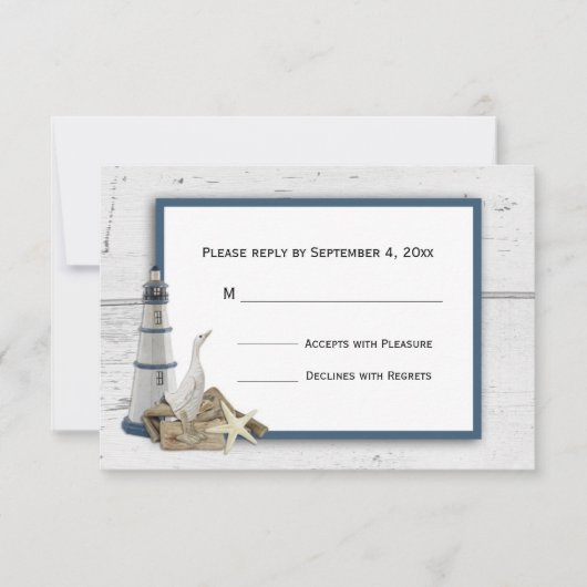 Nautical Thormed RSVP Kaartje (Voorkant)