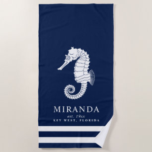 Nautical Thormed Seahorse Strandlaken
