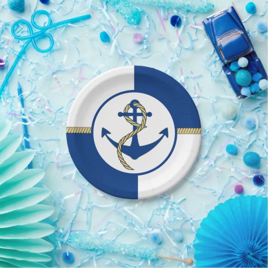 Nautical Threadboot Anchor Papieren Bordje (Feest)