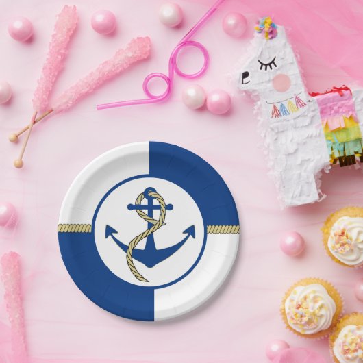 Nautical Threadboot Anchor Papieren Bordje (Feest)