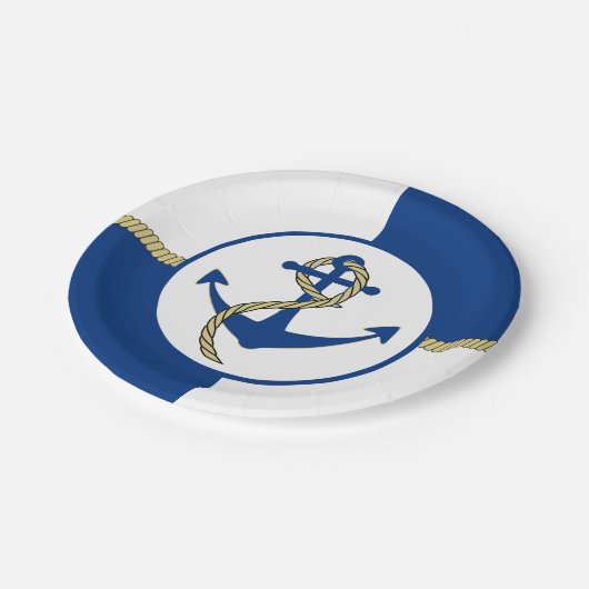 Nautical Threadboot Anchor Papieren Bordje (Gekanteld)