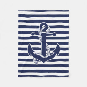 Nautical Threadts Gifts Fleece Blanket met Anchor