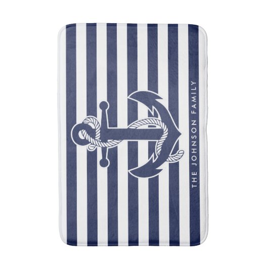 Nautical Threats Personalized Bath Mat (Voorkant Verticaal)