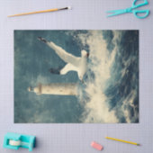 Nautical Tissue Paper with Lighthouse and Seagull Tissuepapier (Craft)