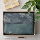 Nautical Tissue Paper with Lighthouse and Seagull Tissuepapier (Geschenk)