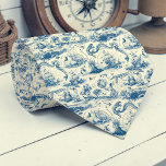 Nautical Toile Custom Necktie Stropdas<br><div class="desc">This custom necktie features a classic nautical toile pattern,  perfect for adding a touch of seaside charm to any outfit. Ideal for dads,  groomsmen,  or anyone who loves the ocean.</div>