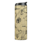 Nautical Travel Ships Sailing Jouw naam Thermosbeker (Gedraaid links)