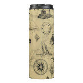 Nautical Travel Ships Sailing Jouw naam Thermosbeker (Achterkant)