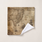 Nautical Treasure Map Bad Handdoek (Wasdoekje)