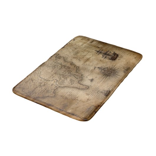Nautical Treasure Map Badmat (Gekanteld)