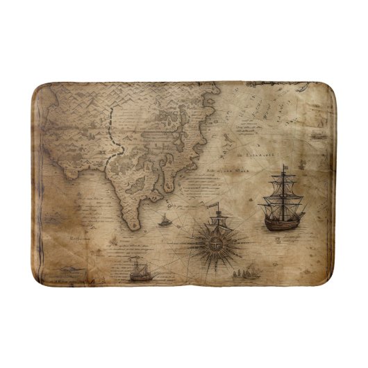Nautical Treasure Map Badmat (Voorkant)