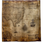 Nautical Treasure Map Douchegordijn (Voorkant)