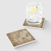 Nautical Treasure Map Stenen Onderzetter (Zijkant)