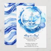 Nautical Treasures onthuld: Boy Baby shower Kaart (Voorkant / Achterkant)