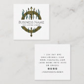 Nautical Trident Zee Ocean Theme Gevist Seaweed Vierkante Visitekaartje (Voorkant / Achterkant)