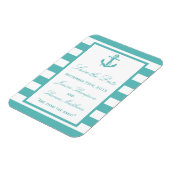 Nautical Turquoise Stripe Anchor Save the Date Magneet (Linkerzijde)