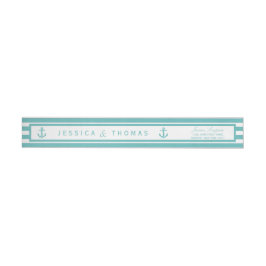 Nautical Turquoise Stripe Anchor Wedding