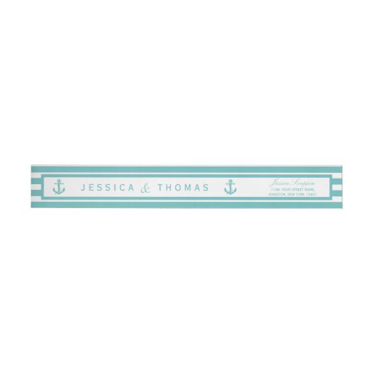 Nautical Turquoise Stripe Anchor Wedding (Individueel)