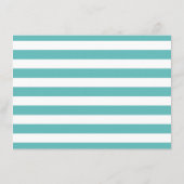 Nautical Turquoise Stripe Anchor Wedding Advieskaart (Achterkant)