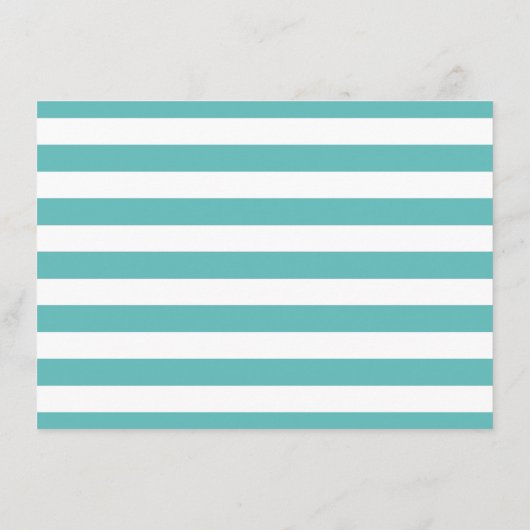Nautical Turquoise Stripe Anchor Wedding Advieskaart (Achterkant)