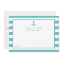 Nautical Turquoise Stripe Anchor Wedding