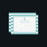 Nautical Turquoise Stripe Anchor Wedding Advieskaart<br><div class="desc">Viel in stijl met deze nautische anker advieskaarten. Het eenvoudige maar stijlvolle ontwerp zal uw gasten toestaan om een nota van raad voor u te schrijven om over jaren te houden en te lezen. De formulering is gemakkelijk te personaliseren, zodat deze kaarten snel kunnen worden omgezet in advieskaarten voor vrijgezellenfeesten,...</div>