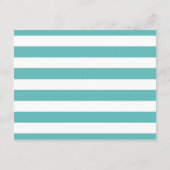 Nautical Turquoise Stripe Anchor Wedding Detail Informatiekaartje (Achterkant)