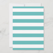 Nautical Turquoise Stripe Anchor Wedding Kaart (Achterkant)